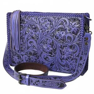 NEW AMERICAN DARLING hand tooled floral leather crossbody bag western purse in b